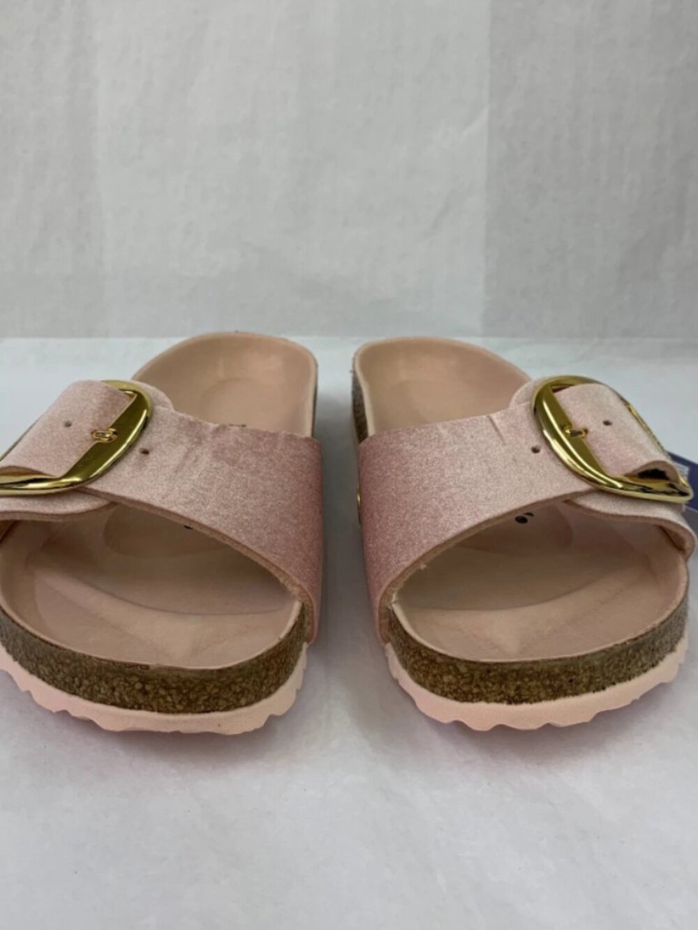 Birkenstock Madrid Big Buckle Rivet Logo Light Rose Velvet Exquisite Narrow